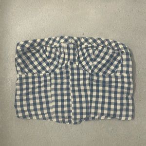 Free people Leilani blue gingham top